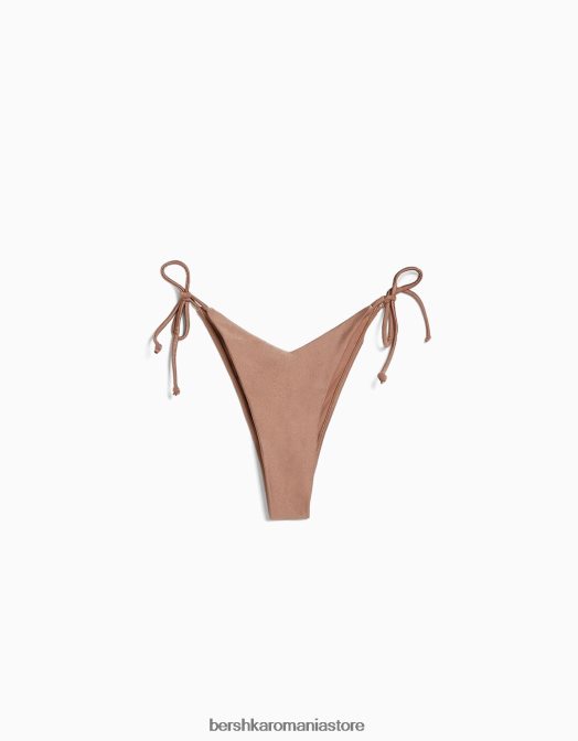 Bershka femei fund de bikini strălucitor maro Z86D1777 îmbrăcăminte