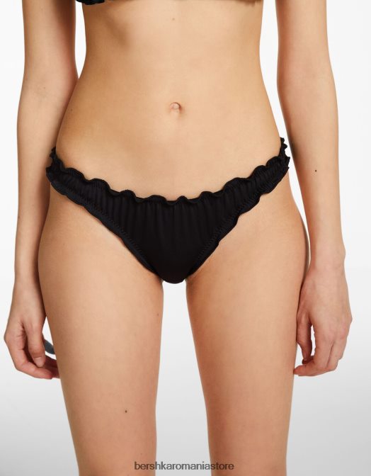 Bershka femei set de bikini creț negru Z86D4217 îmbrăcăminte