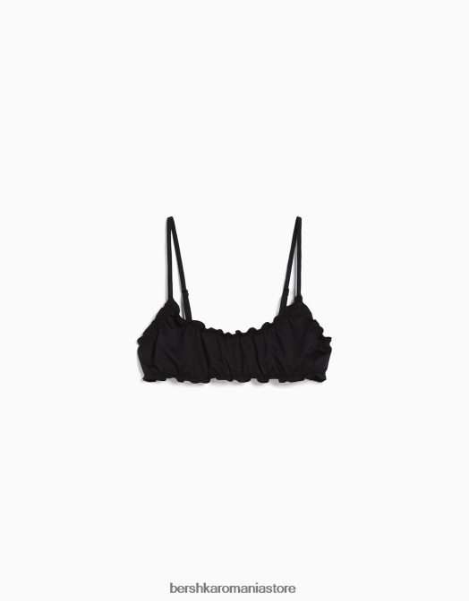 Bershka femei set de bikini creț negru Z86D4217 îmbrăcăminte