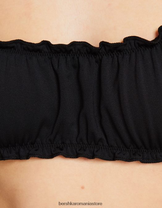 Bershka femei set de bikini creț negru Z86D4217 îmbrăcăminte