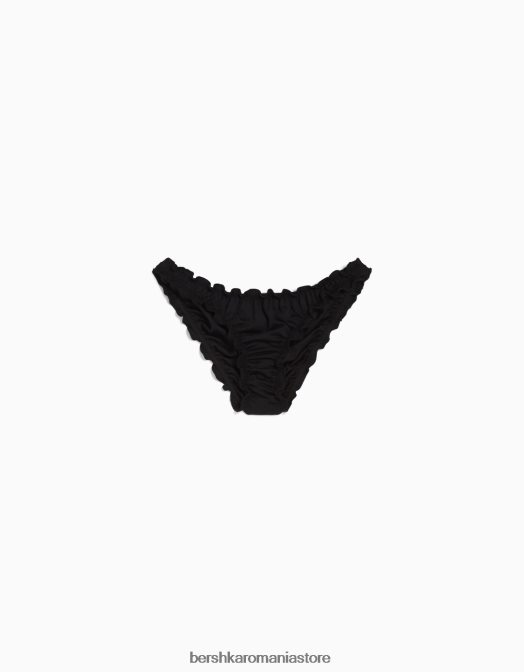 Bershka femei set de bikini din material adunat negru Z86D1794 îmbrăcăminte