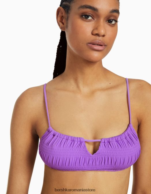 Bershka femei top de bikini adunat violet Z86D1818 îmbrăcăminte