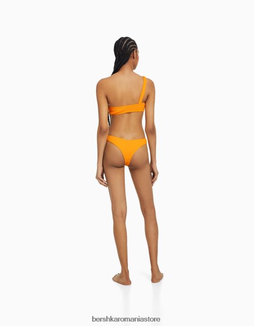 Bershka femei top de bikini asimetric portocale Z86D1789 îmbrăcăminte