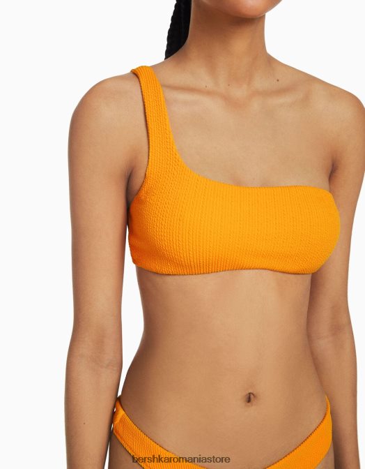 Bershka femei top de bikini asimetric portocale Z86D1789 îmbrăcăminte