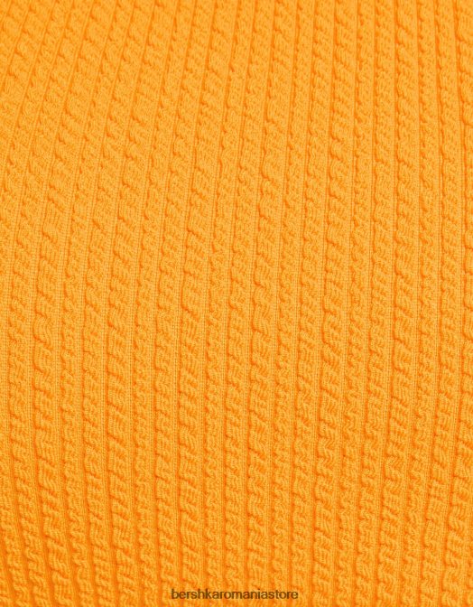 Bershka femei top de bikini asimetric portocale Z86D1789 îmbrăcăminte