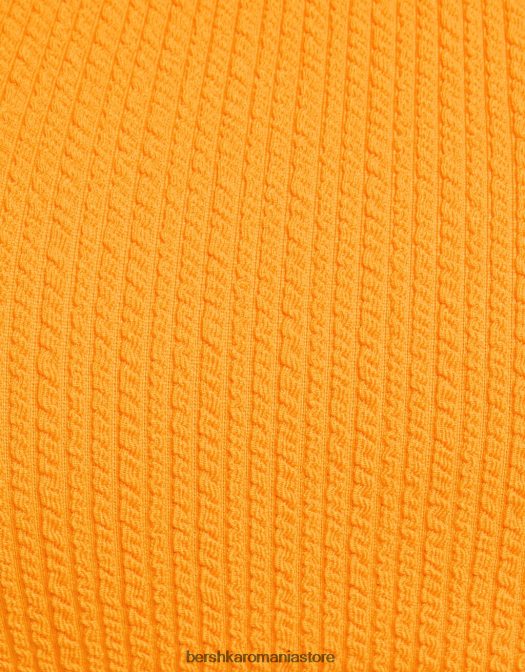 Bershka femei top de bikini asimetric portocale Z86D1856 îmbrăcăminte