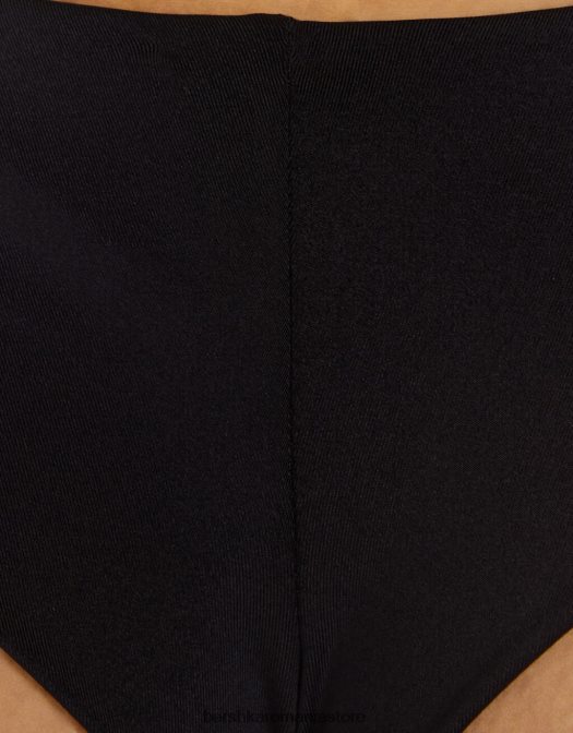 Bershka femei top de bikini cu detaliu inel negru Z86D1797 îmbrăcăminte