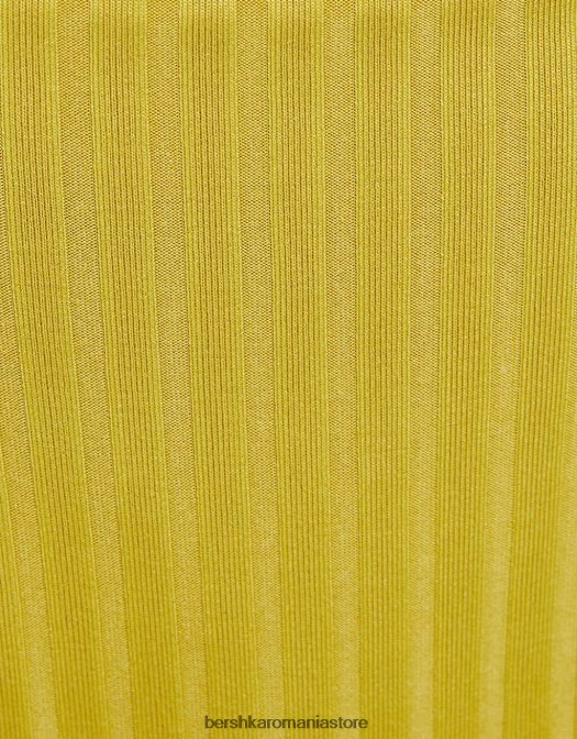 Bershka femei top de bikini cu nervuri late verde Z86D1801 îmbrăcăminte