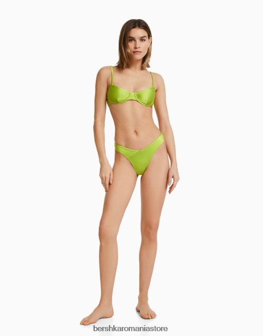 Bershka femei top de bikini cu sârmă strălucitor verde Z86D1821 îmbrăcăminte
