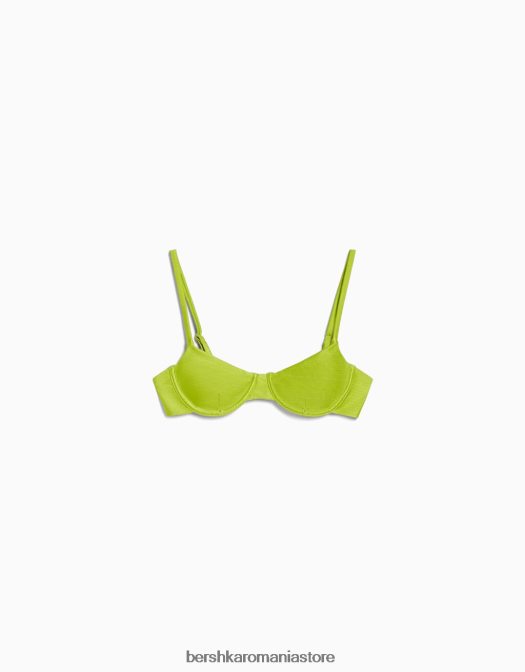 Bershka femei top de bikini cu sârmă strălucitor verde Z86D1821 îmbrăcăminte