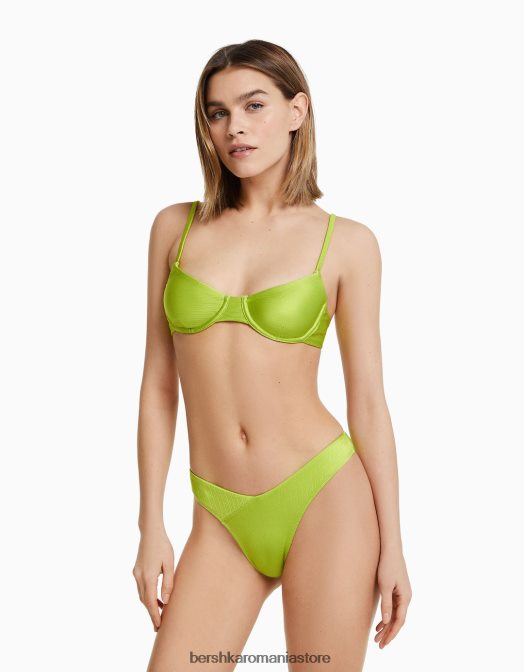 Bershka femei top de bikini cu sârmă strălucitor verde Z86D1822 îmbrăcăminte