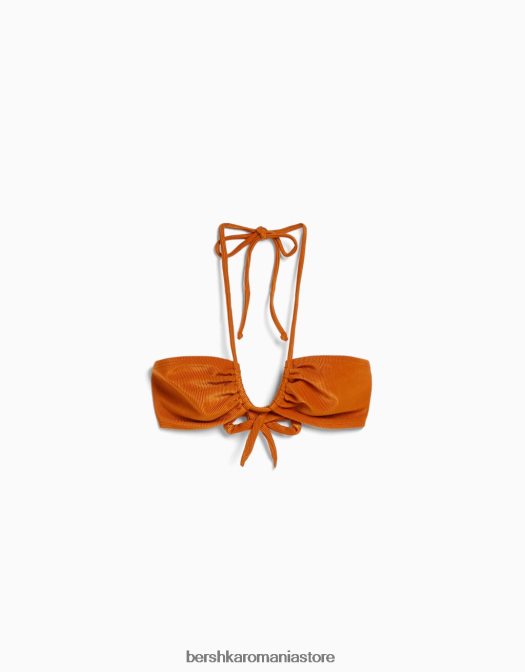 Bershka femei top de bikini otoman portocale Z86D1803 îmbrăcăminte