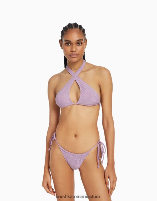 Bershka femei top de bikini strălucitor violet Z86D1802 îmbrăcăminte