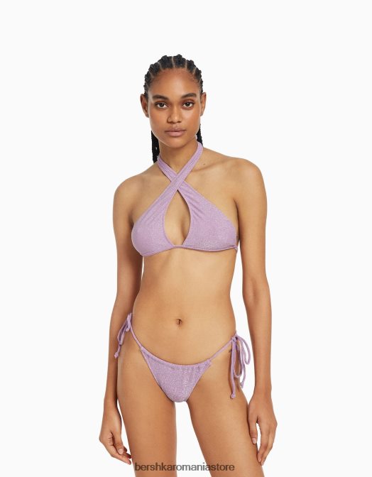 Bershka femei top de bikini strălucitor violet Z86D1805 îmbrăcăminte