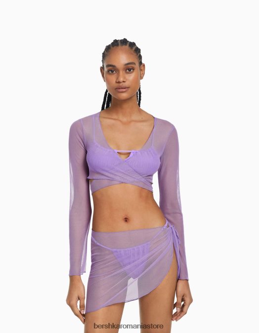 Bershka femei top monocrom și pachet sarong violet Z86D1817 îmbrăcăminte