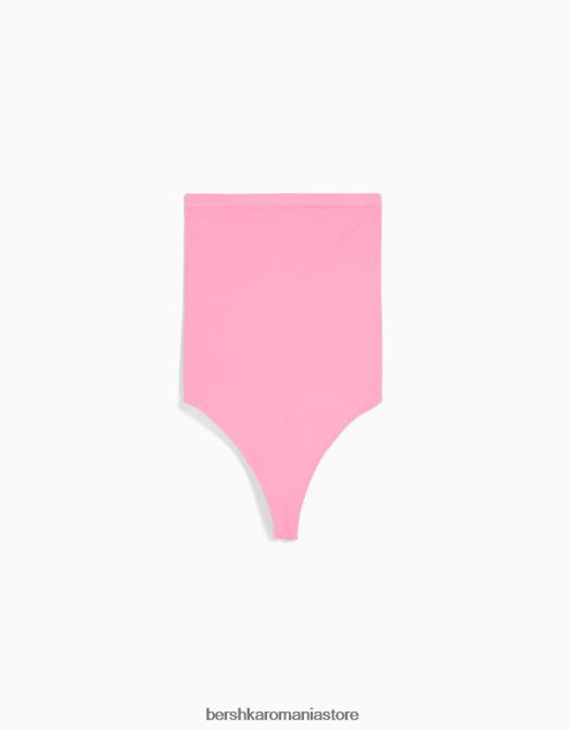 Bershka femei Body fără cusături fără umeri roz Z86D871 îmbrăcăminte