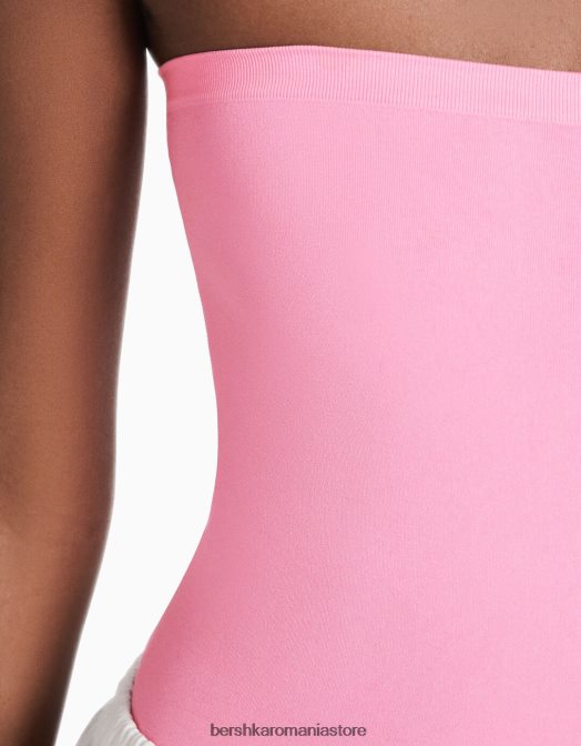 Bershka femei Body fără cusături fără umeri roz Z86D871 îmbrăcăminte