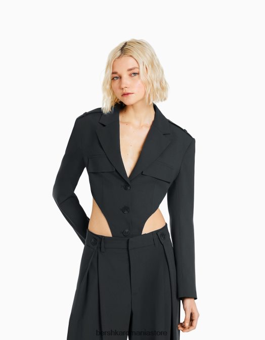 Bershka femei body blazer croit gri inchis Z86D2003 îmbrăcăminte
