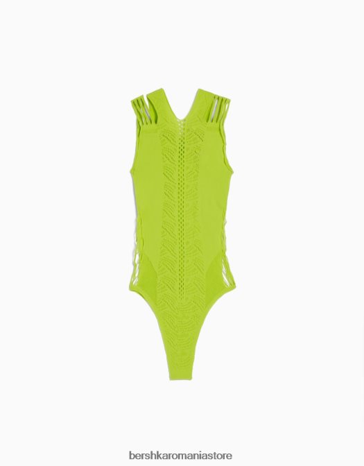 Bershka femei body fără cusături lămâie verde Z86D1877 îmbrăcăminte