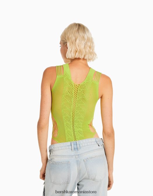 Bershka femei body fără cusături lămâie verde Z86D807 îmbrăcăminte