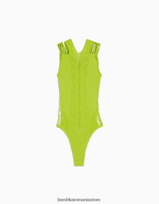 Bershka femei body fără cusături lămâie verde Z86D807 îmbrăcăminte