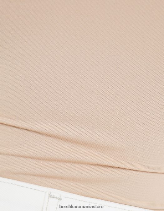 Bershka femei body monocrom cu bretele nisip Z86D695 îmbrăcăminte