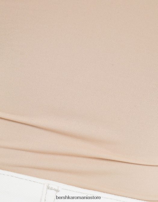 Bershka femei body monocrom cu bretele nisip Z86D698 îmbrăcăminte