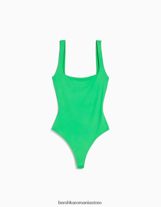 Bershka femei body monocrom cu bretele verde Z86D701 îmbrăcăminte