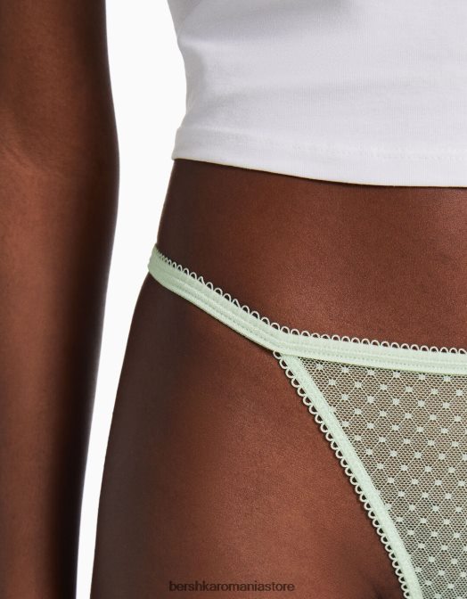Bershka femei Pachet de 2 curele cu plasă punctată verde Z86D1763 îmbrăcăminte