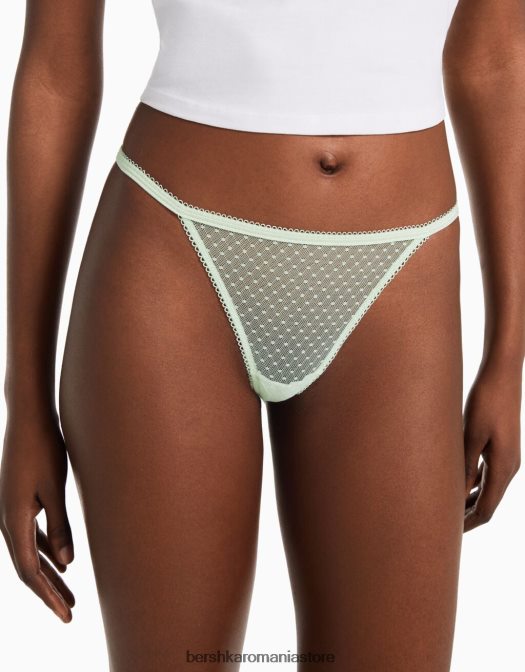 Bershka femei Pachet de 2 curele cu plasă punctată verde Z86D1765 îmbrăcăminte