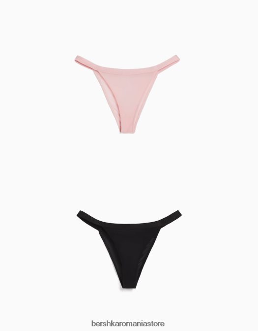 Bershka femei Pachet de 2 slip din tul negru Z86D1752 îmbrăcăminte
