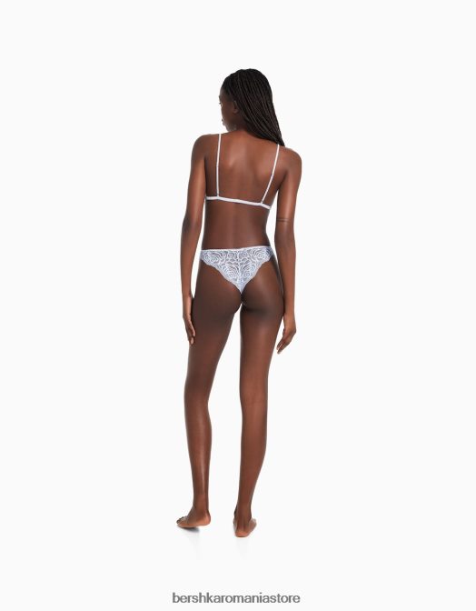 Bershka femei slip brazilian cu decupaj albastru Z86D1758 îmbrăcăminte
