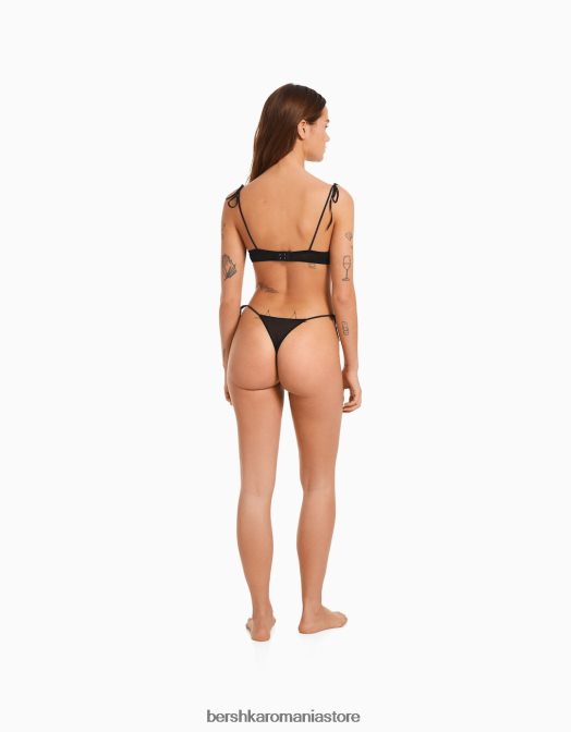 Bershka femei slip brazilian cu fundite negru Z86D1751 îmbrăcăminte