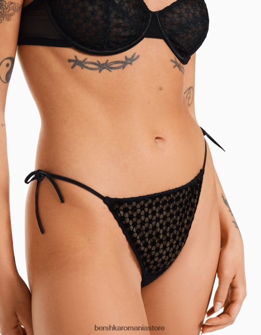 Bershka femei slip brazilian cu fundite negru Z86D1751 îmbrăcăminte