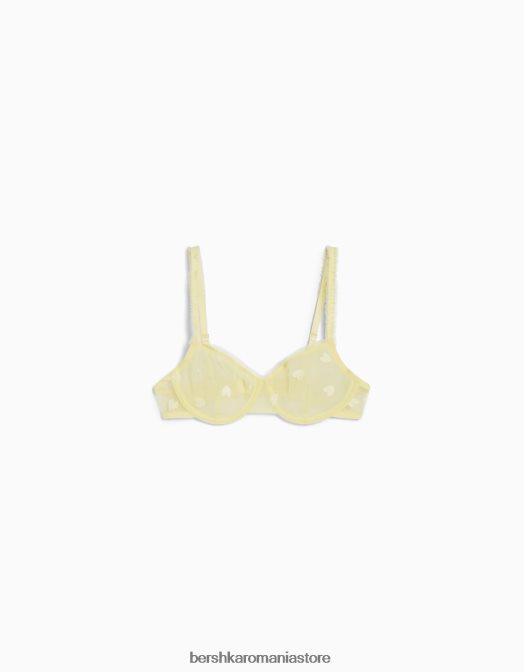 Bershka femei sutien cu volane cu sârmă galben Z86D1740 îmbrăcăminte