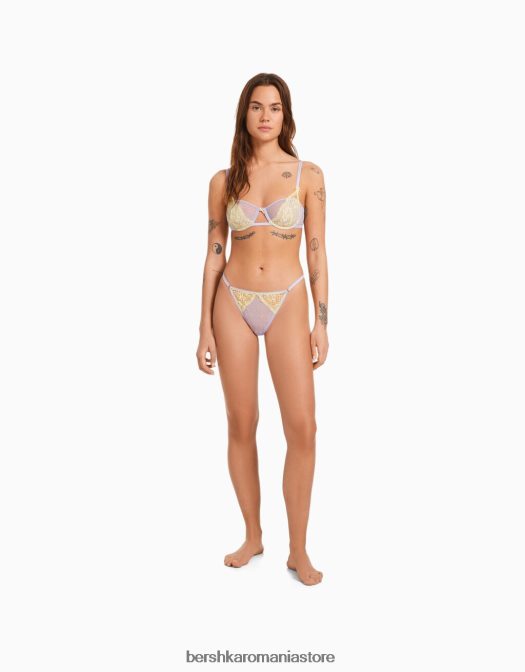 Bershka femei sutien din dantela pastel cu sarma violet Z86D1739 îmbrăcăminte