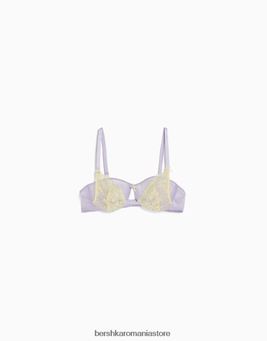 Bershka femei sutien din dantela pastel cu sarma violet Z86D1739 îmbrăcăminte