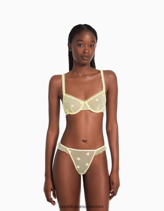 Bershka femei tanga cu volane galben Z86D1743 îmbrăcăminte