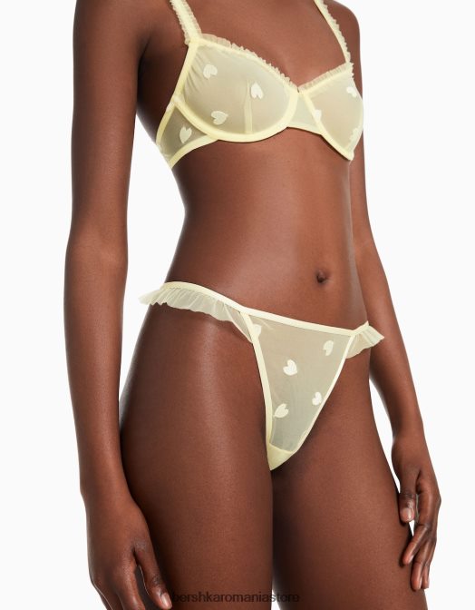 Bershka femei tanga cu volane galben Z86D1743 îmbrăcăminte