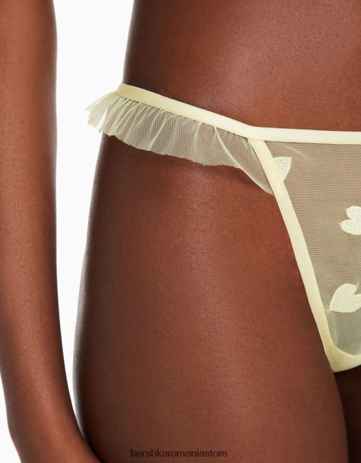 Bershka femei tanga cu volane galben Z86D1743 îmbrăcăminte