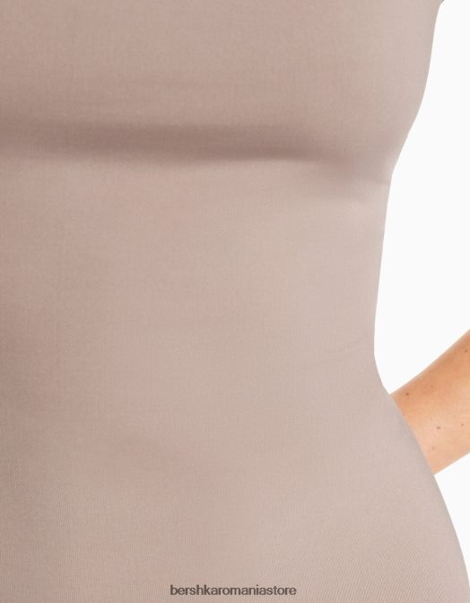 Bershka femei rochie lungă cu bretele montată nisip Z86D21 îmbrăcăminte