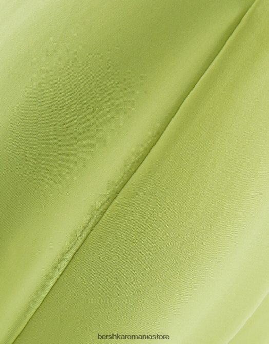 Bershka femei rochie lungă cu bretele montată verde Z86D1913 îmbrăcăminte