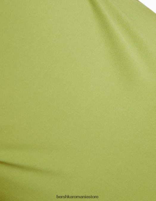 Bershka femei rochie lungă cu bretele montată verde Z86D1914 îmbrăcăminte