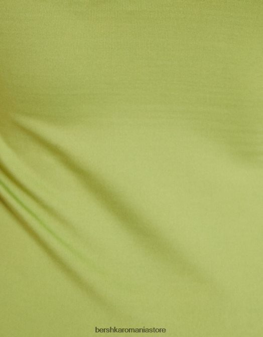 Bershka femei rochie lungă cu bretele montată verde Z86D24 îmbrăcăminte