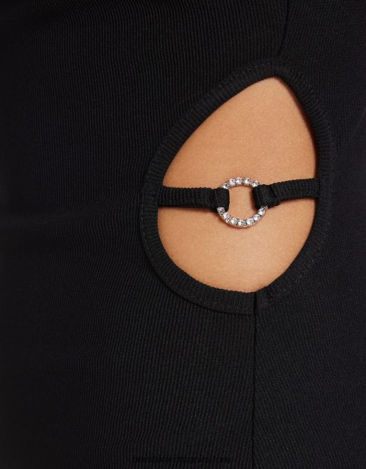 Bershka femei rochie lungă, cu bretele, în coaste, cu decupaj negru Z86D10 îmbrăcăminte