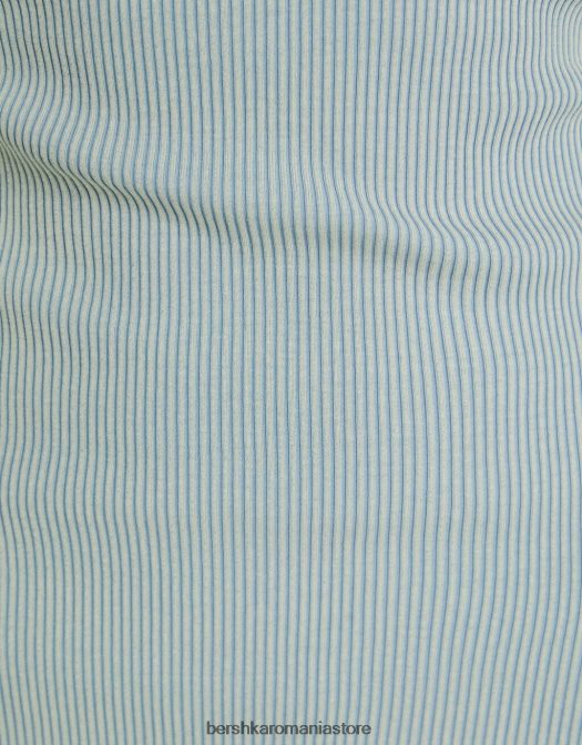 Bershka femei rochie lungă tip bandeau în coastă cu efect spălat albastru deschis Z86D1828 îmbrăcăminte