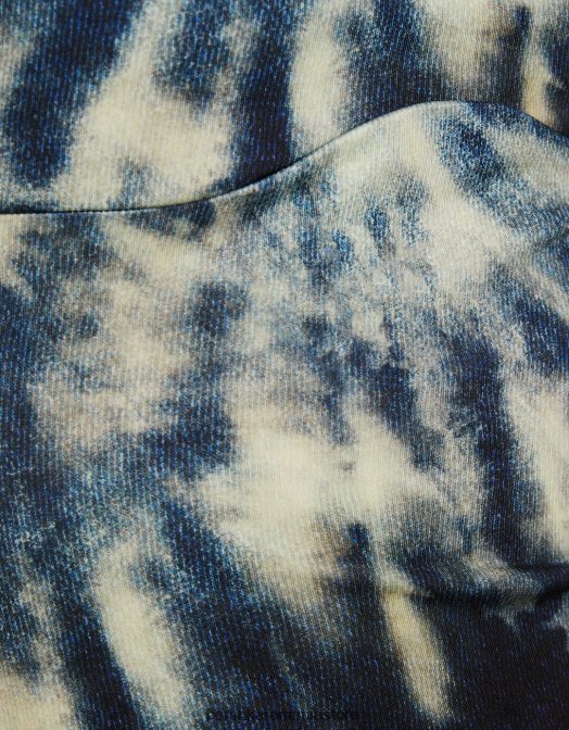 Bershka femei rochie lunga cu efect tie dye cu bretele subtiri albastru inchis Z86D37 îmbrăcăminte