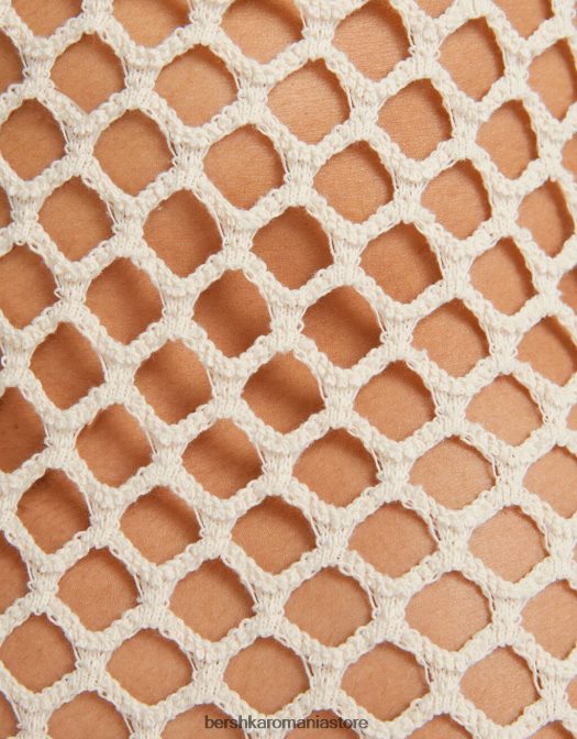 Bershka femei rochie lunga din plasa cu bretele cremă Z86D958 îmbrăcăminte