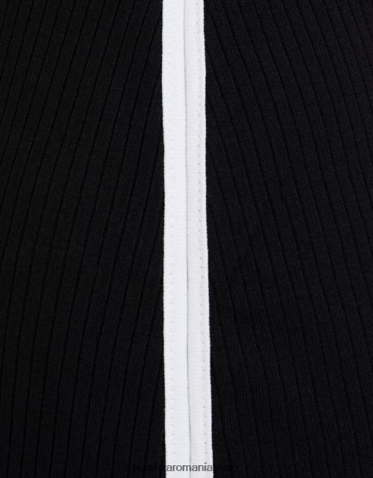 Bershka femei rochie midi cu bretele contrastante negru Z86D193 îmbrăcăminte