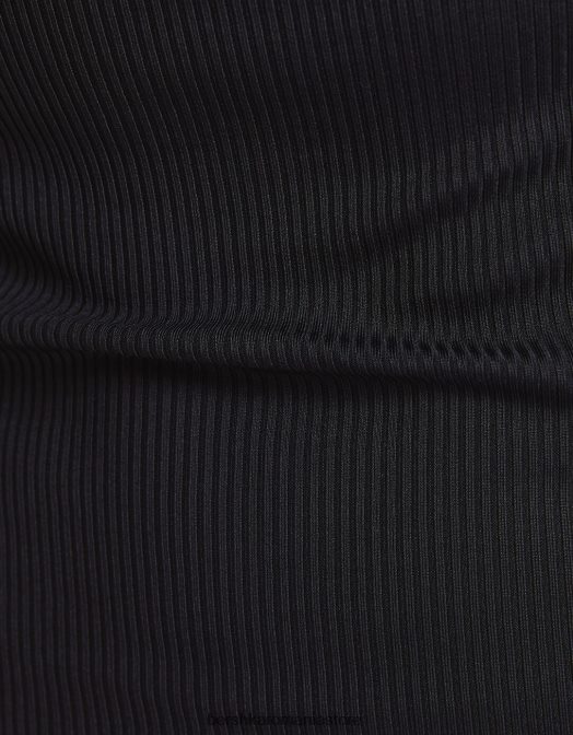 Bershka femei rochie midi cu maneci lungi si decolteu asimetric negru Z86D258 îmbrăcăminte